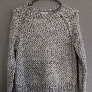 Soft Gray and White Sweater